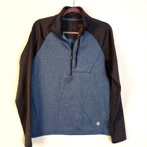 LL Bean Mountain Fleece 1/2 Zip Pullover Blue Men S Stretch Pocket
